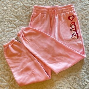 NEW Barbie Pink Joggers with Metallic Logo NWOT Size XS